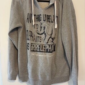 J. America Gray Elephant Print Hoodie